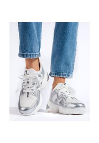 Weide Biało-srebrne Sneakersy białe. Kolor: biały #3