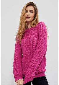 MOODO - Ażurowy sweter. Materiał: akryl, bawełna. Wzór: ażurowy #1