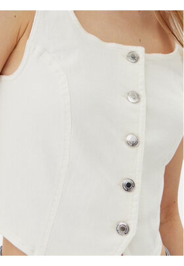 Vero Moda Top Wild Alinia 10323777 Biały Slim Fit. Kolor: biały. Materiał: bawełna