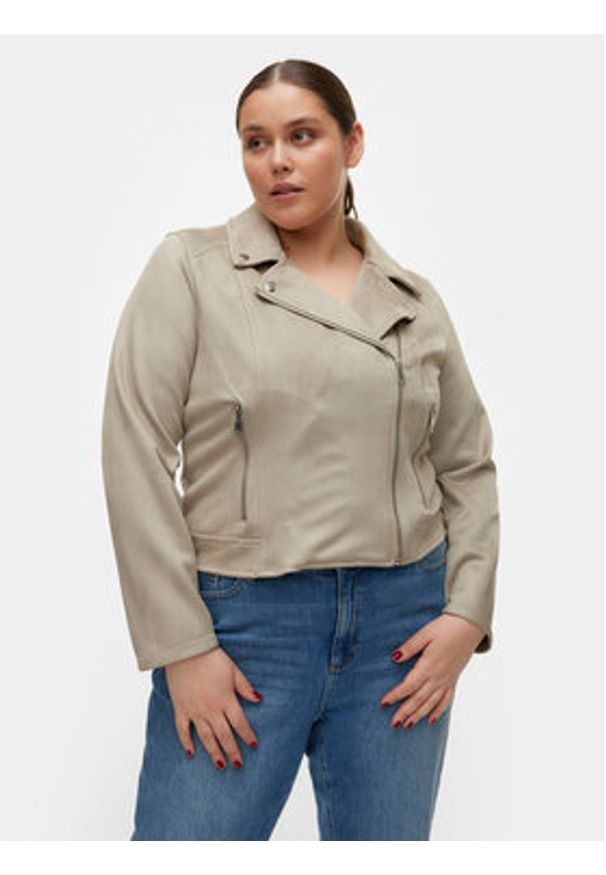 Vero Moda Curve Kurtka z imitacji skóry Jose 10308583 Szary Slim Fit. Kolor: szary. Materiał: skóra