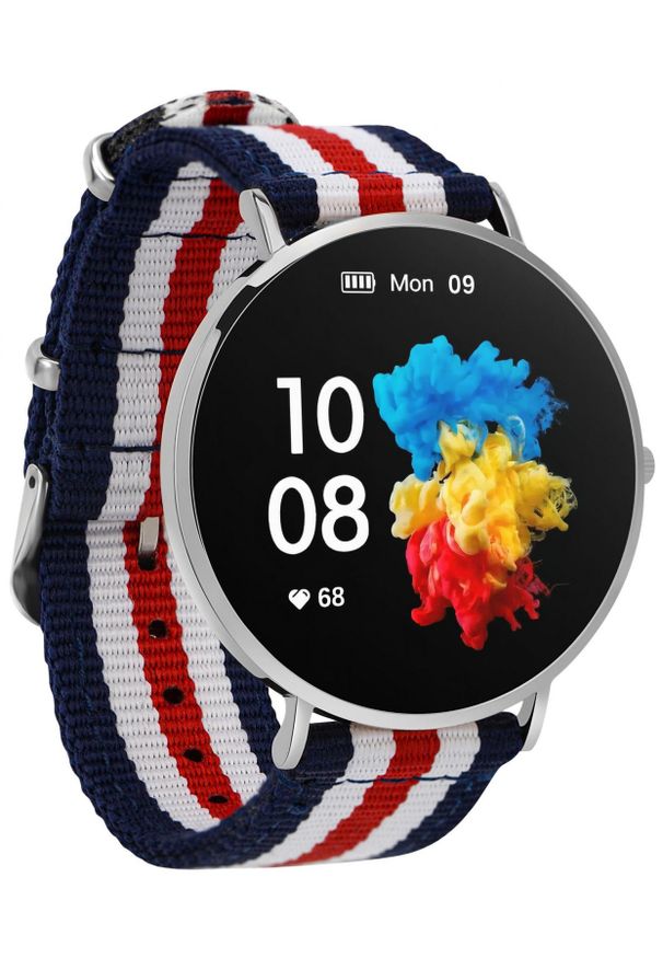 GARETT - Garett Verona srebrny marina. Rodzaj zegarka: smartwatch. Kolor: srebrny. Styl: sportowy, biznesowy, elegancki, casual