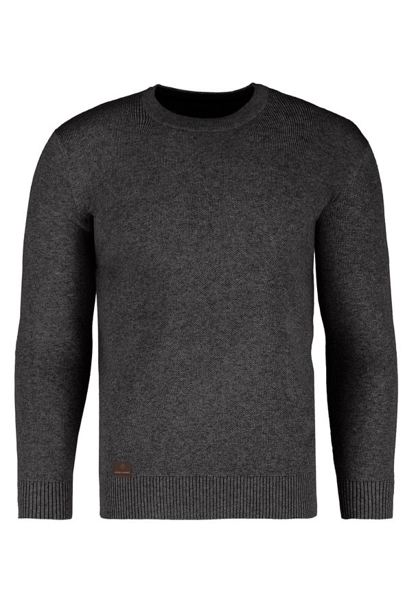 Volcano - Bawełniany sweter S-RAYAN. Okazja: na co dzień. Kolor: szary. Materiał: bawełna. Wzór: melanż. Styl: casual, klasyczny, elegancki