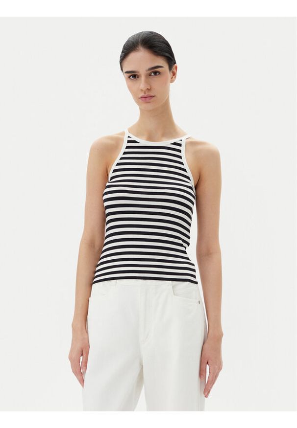 Pieces Top Jane 17155477 Czarny Slim Fit. Kolor: czarny. Materiał: wiskoza