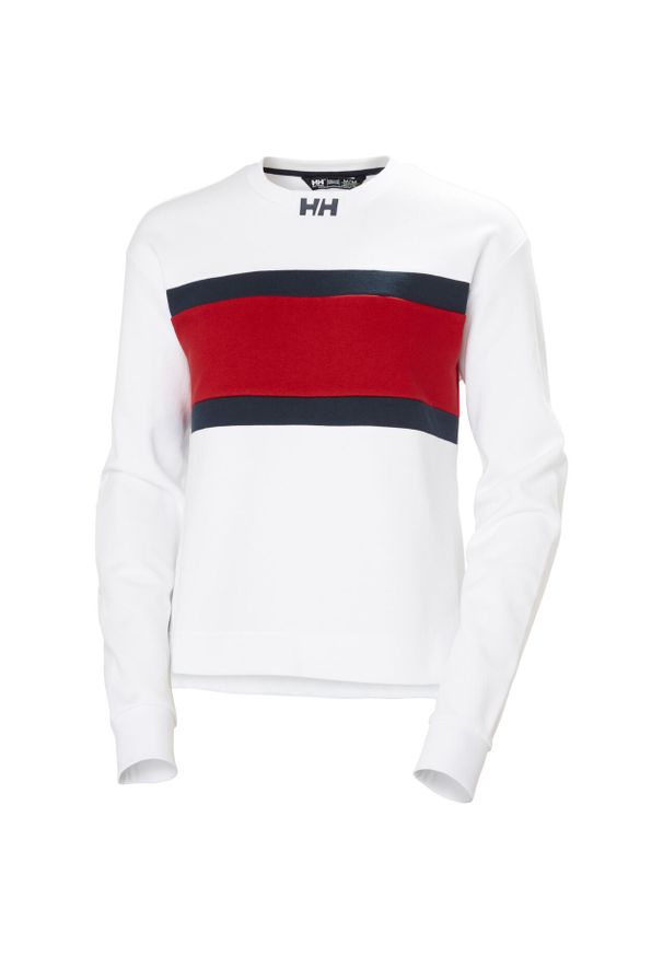 Bluza damska Helly Hansen Salt Crew. Kolor: biały. Materiał: bawełna. Wzór: paski