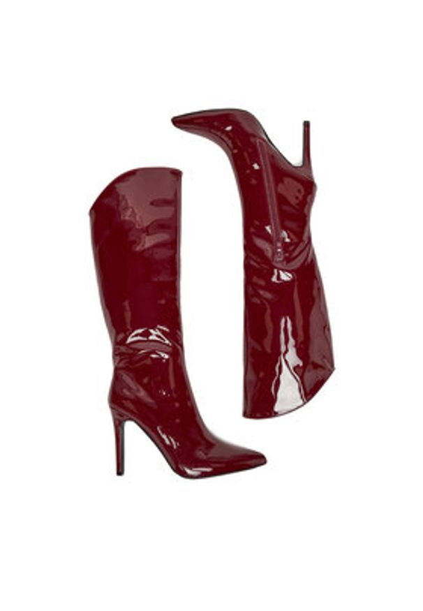 DeeZee Kozaki 197-6 Bordowy. Kolor: czerwony. Materiał: syntetyk, materiał