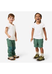 quechua - Spodnie turystyczne dla dzieci Quechua MH500 2w1. Kolor: zielony. Materiał: poliester, poliamid, materiał. Sport: turystyka piesza #1