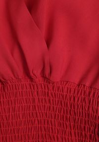 Born2be - Bordowa Sukienka z Wiskozy Saede. Okazja: na co dzień. Kolor: czerwony. Materiał: wiskoza. Wzór: gładki. Sezon: lato. Typ sukienki: kopertowe. Styl: casual. Długość: mini #5