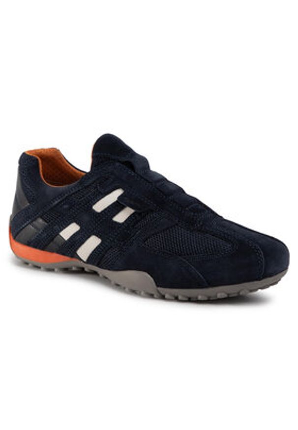 Geox Półbuty U Snake L U4207L 02214 C4002 Granatowy. Kolor: niebieski. Materiał: skóra, zamsz