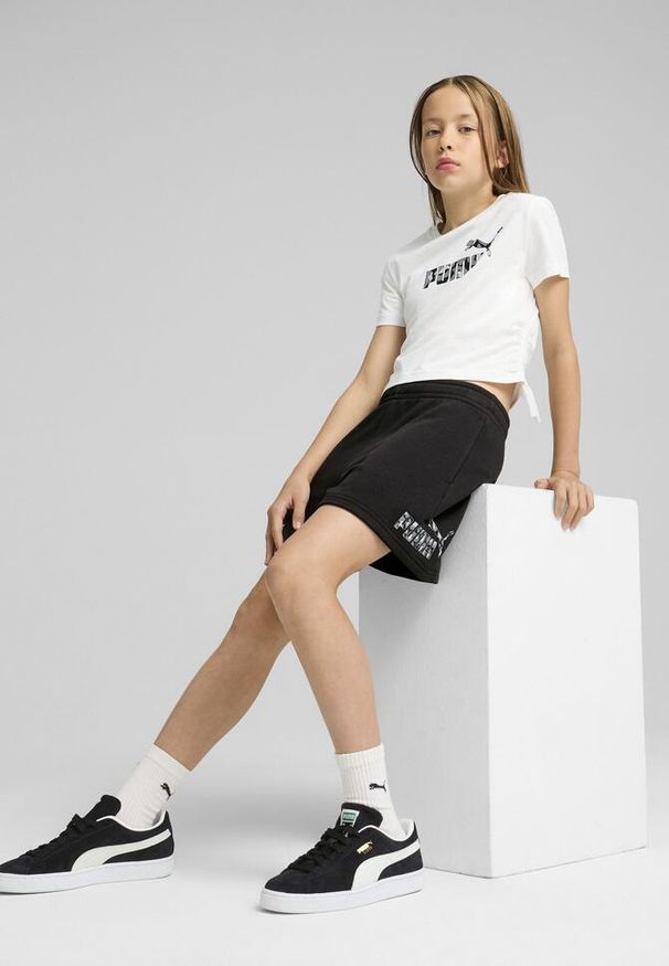 Puma - Młodzieżowa koszulka Essentials Animal Logo Infill z węzłem PUMA White. Kolor: biały