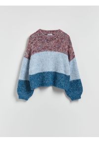 Reserved - Sweter z domieszką wełny - wielobarwny. Materiał: wełna