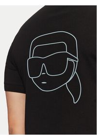 Karl Lagerfeld - KARL LAGERFELD Polo 745094 551225 Czarny Regular Fit. Typ kołnierza: polo. Kolor: czarny. Materiał: bawełna #4