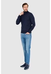 La Martina - LA MARTINA Granatowy sweter męski z golfem, Rozmiar M. Typ kołnierza: golf. Kolor: niebieski. Materiał: akryl #3