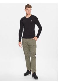 Guess Longsleeve M2YI08 J1314 Czarny Slim Fit. Kolor: czarny. Materiał: bawełna. Długość rękawa: długi rękaw