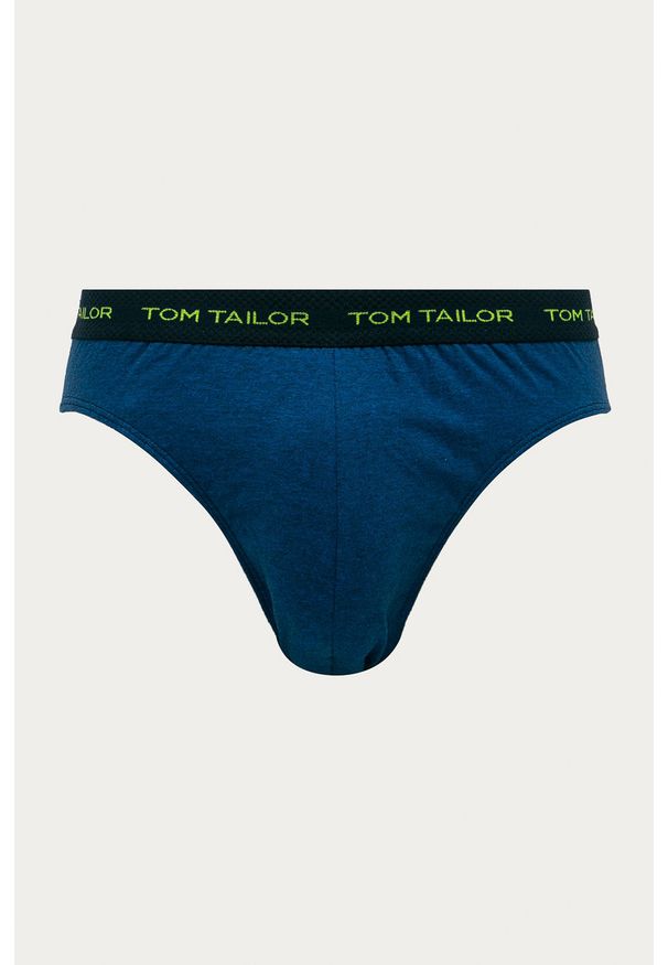 Tom Tailor - Slipy. Kolor: niebieski. Materiał: bawełna, dzianina, elastan. Wzór: nadruk