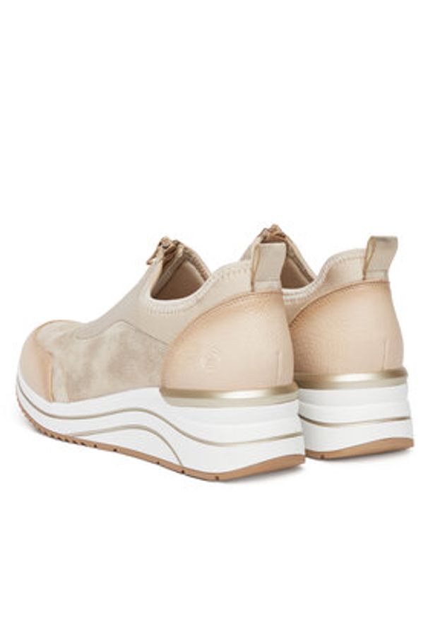 Remonte Sneakersy D0T08-61 Beżowy. Kolor: beżowy. Materiał: skóra
