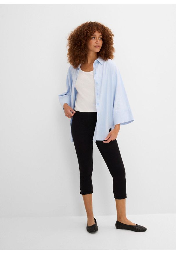 bonprix - Legginsy 3/4. Kolor: czarny. Styl: sportowy