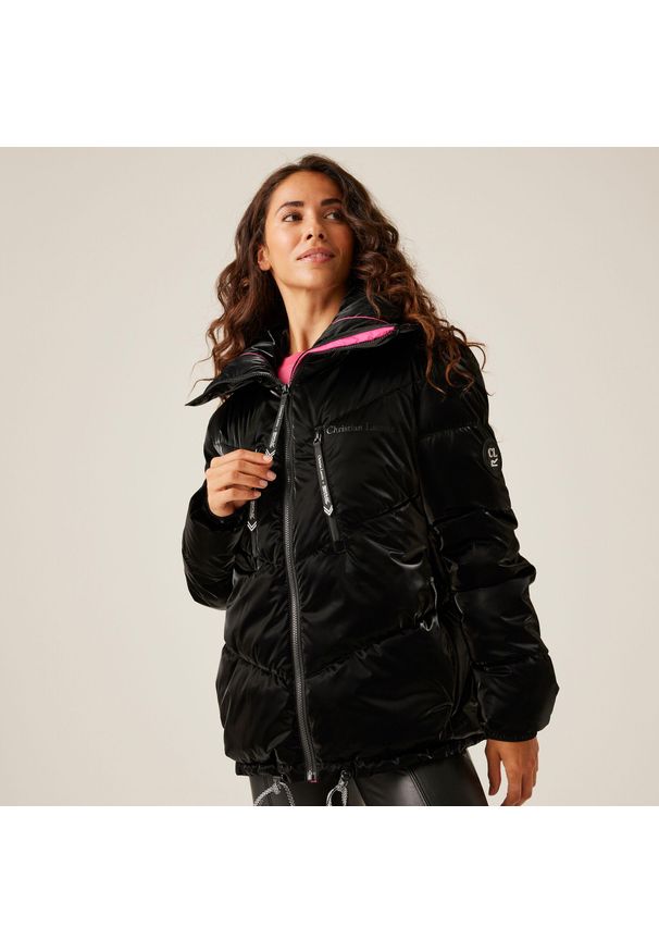 Regatta - Kurtka casualowa damska Christian Lacroix Cavaillon pikowana. Kolor: czarny. Długość: krótkie. Sport: turystyka piesza