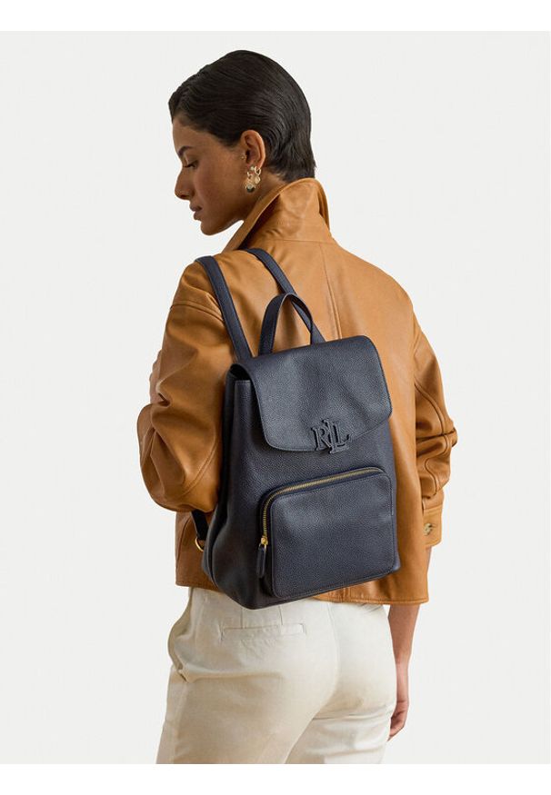 Lauren Ralph Lauren - LAUREN RALPH LAUREN Plecak 431969355005 Granatowy. Kolor: niebieski. Materiał: skóra