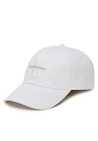 Calvin Klein Jeans Czapka z daszkiem Monologo LV04K5026G Biały. Kolor: biały. Materiał: bawełna, materiał
