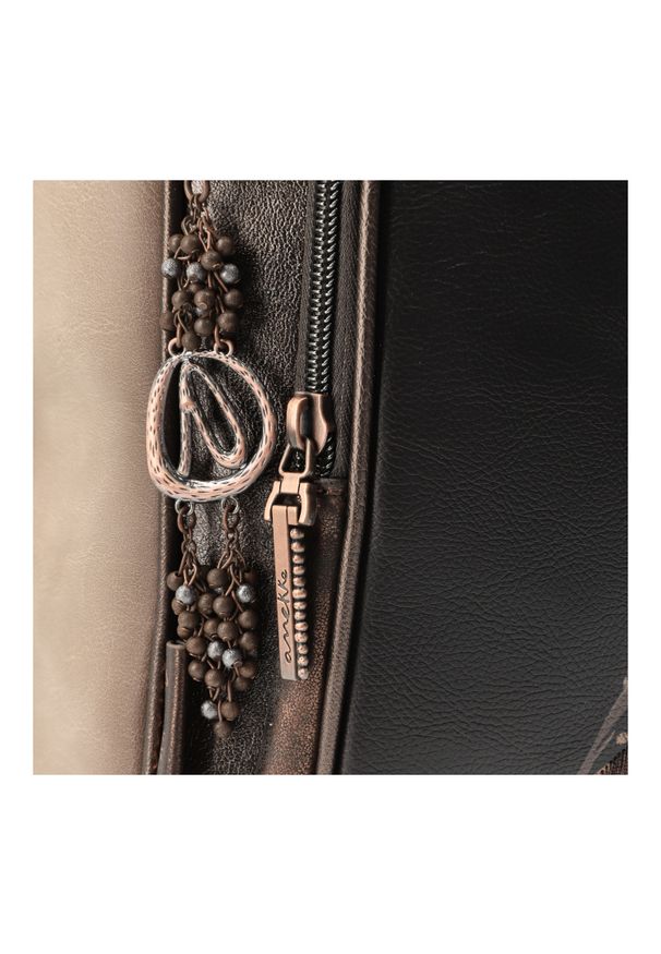 Brązowa Designerska Damska Torba Na Laptopa Anekke. Kolor: brązowy. Materiał: materiał. Styl: casual