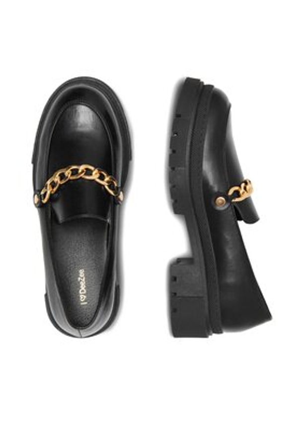 DeeZee Loafersy BE ON TIME HL995-1 Czarny. Kolor: czarny. Materiał: skóra