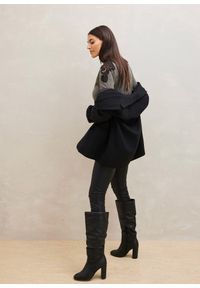 bonprix - Sweter z cienkiej dzianiny. Kolor: szary. Materiał: koronka, dzianina. Wzór: koronka #2