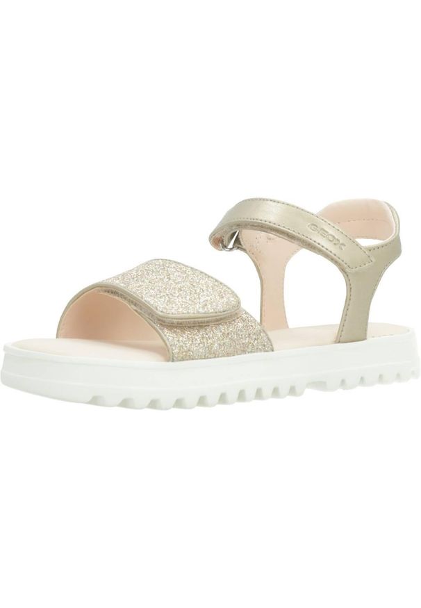 Sandały damskie Geox Coralie B. Kolor: szary, wielokolorowy, żółty. Materiał: skóra, syntetyk. Sport: turystyka piesza