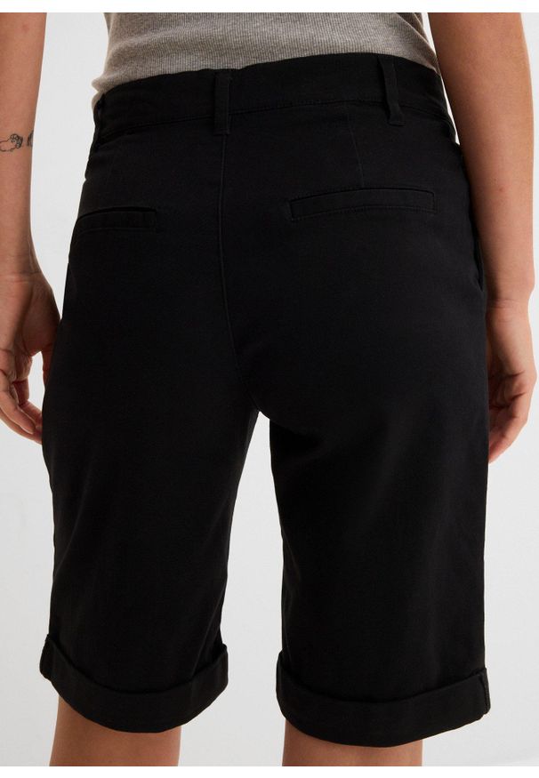 bonprix - Bermudy ze stretchem. Kolor: czarny. Sezon: lato