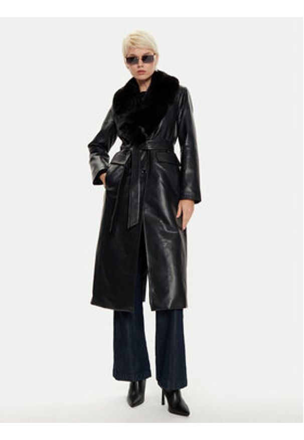 MICHAEL Michael Kors Płaszcz przejściowy 77B1402M52 Czarny Regular Fit. Kolor: czarny. Materiał: skóra