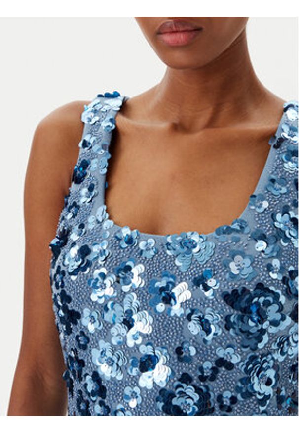 MICHAEL Michael Kors Sukienka koktajlowa MS5830EHHS Błękitny Slim Fit. Kolor: niebieski. Materiał: syntetyk. Styl: wizytowy