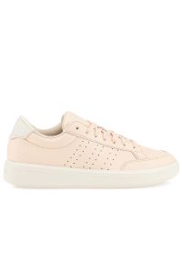 Adidas - Buty adidas Nova Court Lifestyle Vegan GX1762 - pomarańczowe. Okazja: na co dzień. Zapięcie: pasek. Kolor: pomarańczowy. Materiał: skóra, syntetyk. Szerokość cholewki: normalna. Wzór: paski. Sport: tenis