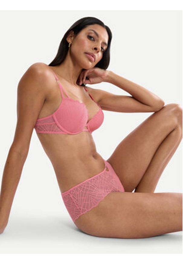 Triumph Biustonosz z fiszbiną That Night In Vegas 10224875 Różowy. Kolor: różowy. Materiał: syntetyk