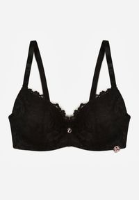 Born2be - Czarny Koronkowy Biustonosz z Kokardką Nealenia. Kolor: czarny. Materiał: koronka. Wzór: koronka #3