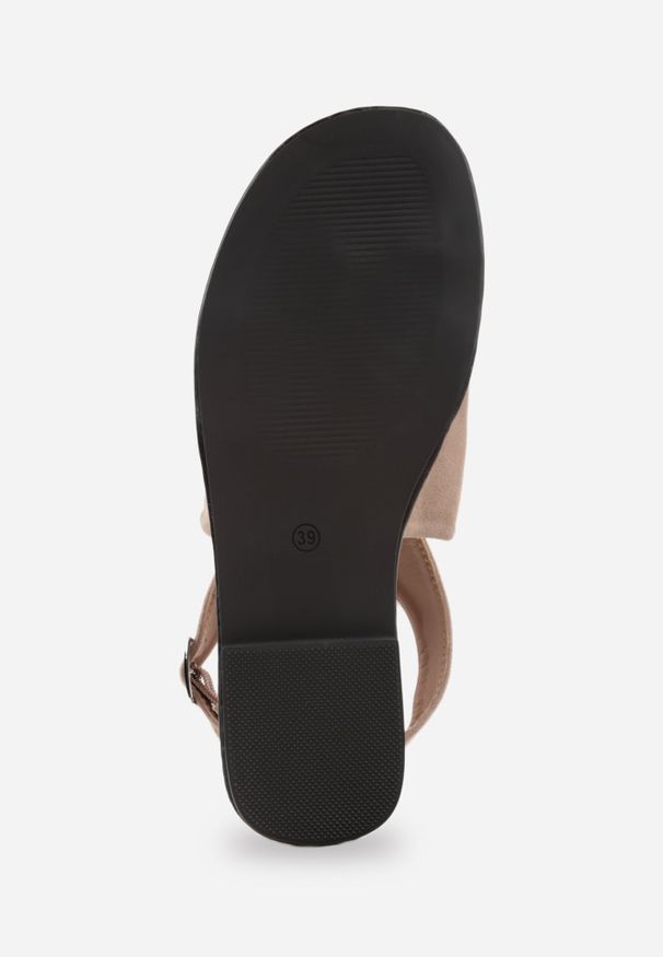 Born2be - Ciemnobeżowe Płaskie Sandały VICES z Imitacji Zamszu z Paskiem na Duży Palec Zepae. Okazja: do pracy, na co dzień. Zapięcie: pasek. Kolor: beżowy. Materiał: zamsz. Sezon: lato. Styl: elegancki, klasyczny, casual