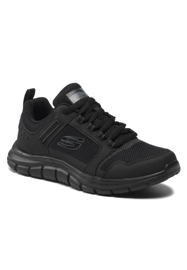 skechers - Buty na co dzień na trening męskie SKECHERS TRACK KNOCKHILL skóra. Okazja: na co dzień. Kolor: czarny. Materiał: skóra. Sport: fitness