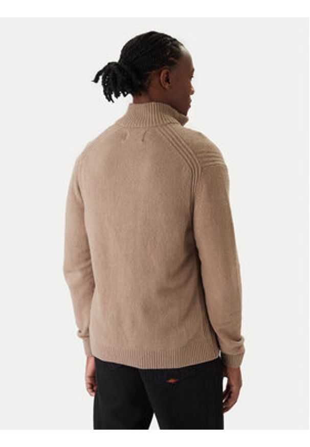 Jack & Jones Sweter Point 12287316 Beżowy Relaxed Fit. Kolor: beżowy. Materiał: bawełna