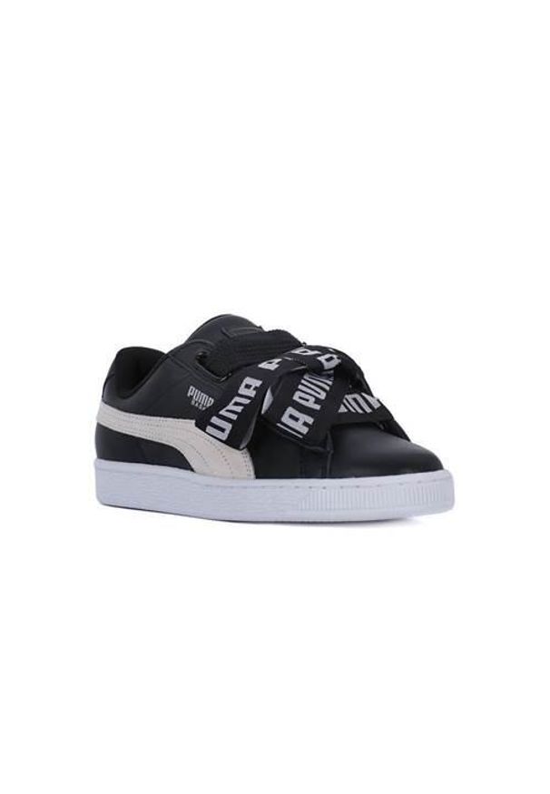Buty do chodzenia damskie Puma Basket Heart Safari DE. Zapięcie: sznurówki. Kolor: czarny. Materiał: skóra, syntetyk, materiał. Szerokość cholewki: normalna. Sport: turystyka piesza