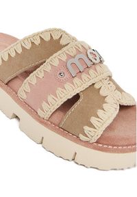 Mou Klapki MU.SW461014A Kolorowy. Materiał: skóra, zamsz. Wzór: kolorowy #2