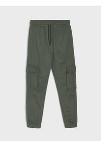 Sinsay - Spodnie dresowe cargo loose - zielony. Kolor: zielony. Materiał: dresówka #1