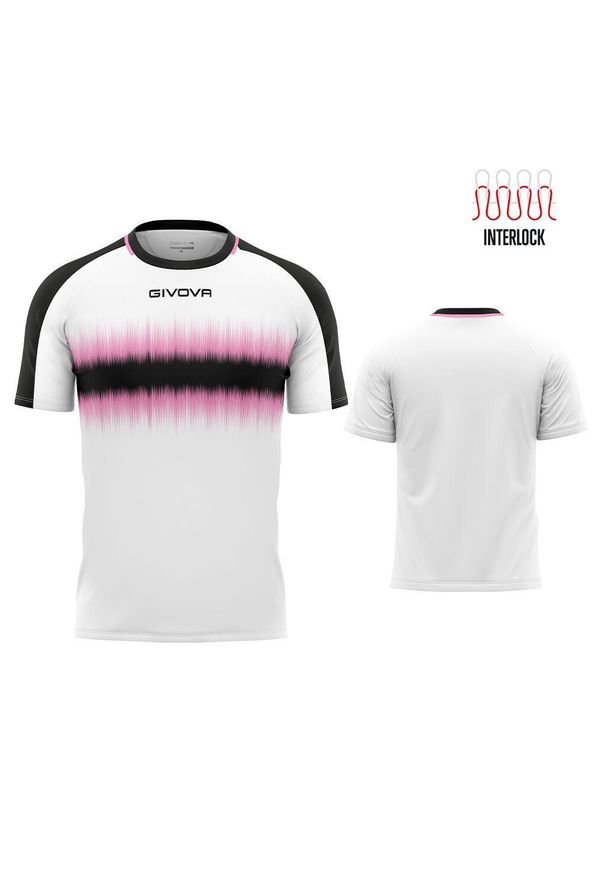 Givova Radio Sport T-shirt XL - Oddychowy Różowo-Czarny Design. Kolor: czarny, różowy, biały, wielokolorowy. Materiał: poliester. Sport: fitness, joga i pilates, kolarstwo