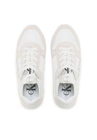 Calvin Klein Jeans Sneakersy Runner Sock Laceup Ny-Lth W YW0YW00840 Biały. Kolor: biały. Materiał: materiał