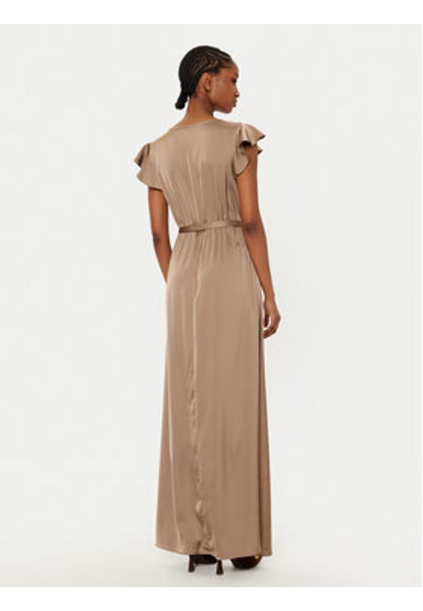 Vila Sukienka wieczorowa Enna 14100345 Brązowy Regular Fit. Kolor: brązowy. Materiał: satyna, syntetyk. Styl: wizytowy