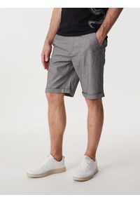 Diverse - Krótkie spodenki męskie PRM SH 302 W429 - szary - Rozmiar: 36. Kolor: szary. Materiał: elastan, bawełna. Długość: krótkie. Wzór: melanż #3