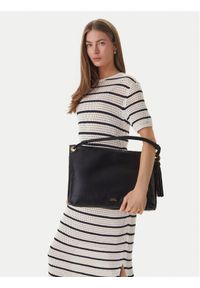 TOMMY HILFIGER - Tommy Hilfiger Torebka Th Statement Leather Bag AW0AW18621 Czarny. Kolor: czarny. Materiał: skórzane #1