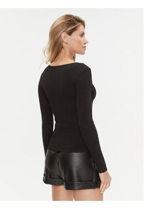 Morgan Sweter 232-MBANZA Czarny Slim Fit. Kolor: czarny. Materiał: wiskoza