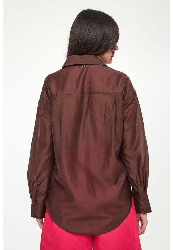 Twinset Milano - Koszula damska satynowa TWINSET ACTITUDE. Materiał: satyna