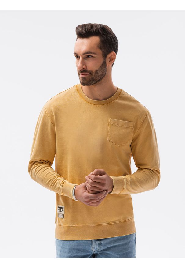 Żółta bluza Ombre Clothing bez kaptura