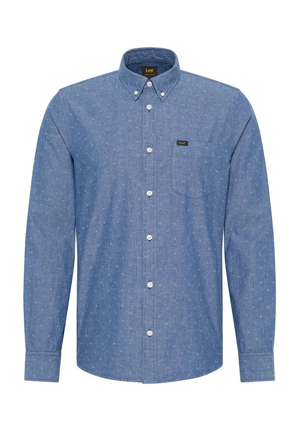 Lee - LEE MĘSKA KOSZULA LEE BUTTON DOWN NAVY 112341756 L880013678. Typ kołnierza: button down