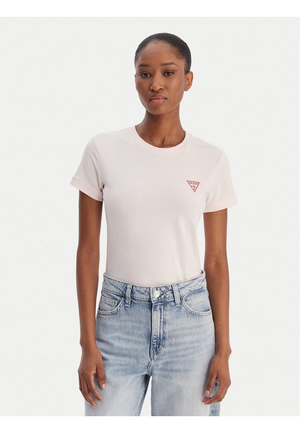 Guess T-Shirt W2YI44 J1314 Różowy Regular Fit. Kolor: różowy. Materiał: bawełna