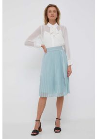 JOOP! - Joop! spódnica kolor turkusowy mini rozkloszowana. Kolor: turkusowy. Materiał: tkanina, materiał #2